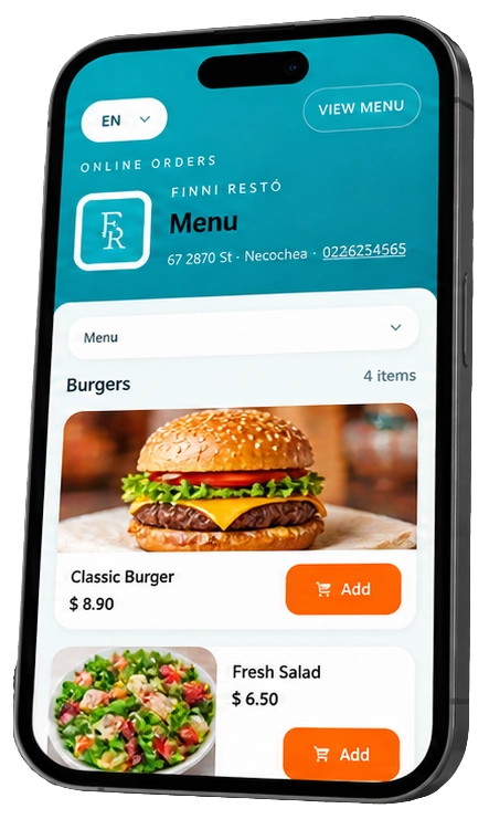 AppGast public ordering menu